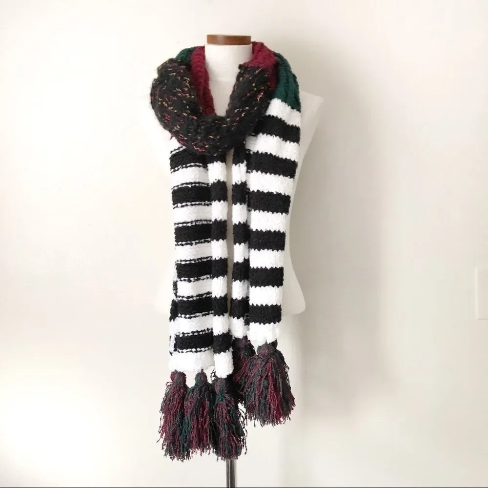 Free People Chunky Nova Stripe Tassel Scarf